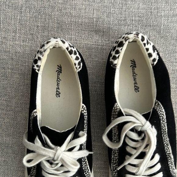 Madewell Genuine Suede Leather Aninal Print Sidewalk Sneakers - Picture 7 of 8